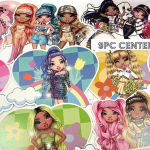 Rainbow friends centerpiece 9 includes honeycomb decoration party